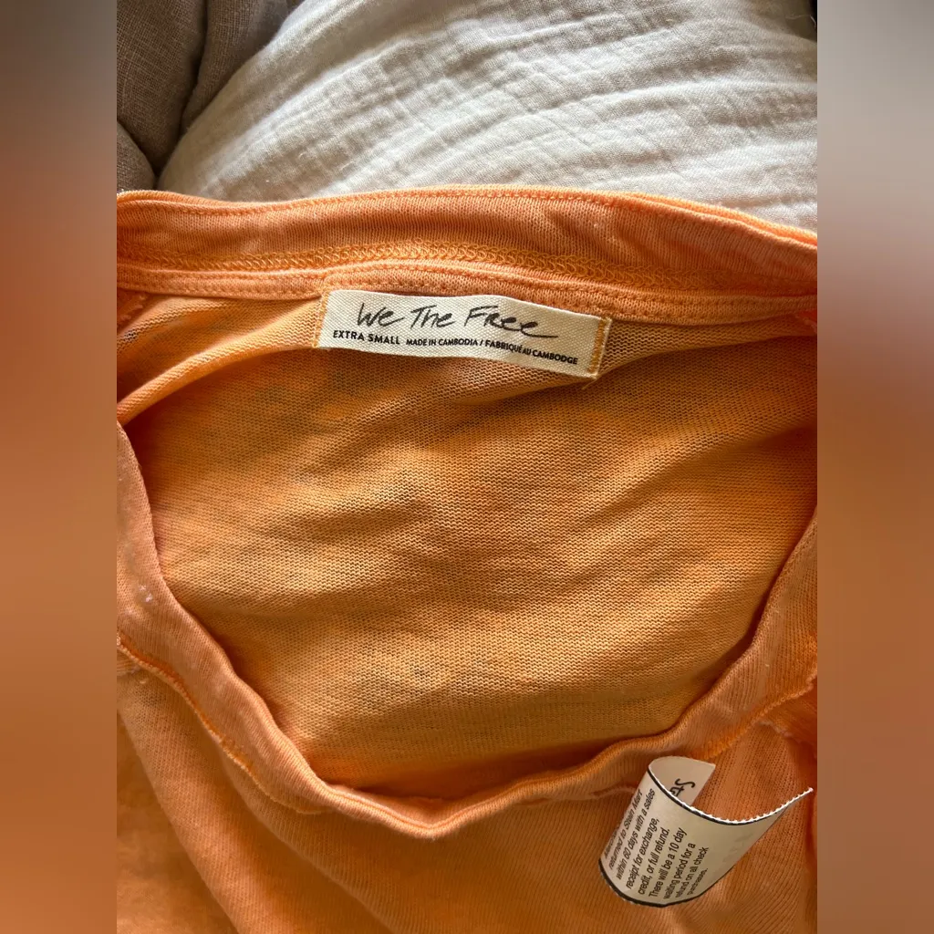 NWOT We The Free Chill Out Cold Shoulder Pullover Top orange xs free people - Image 13