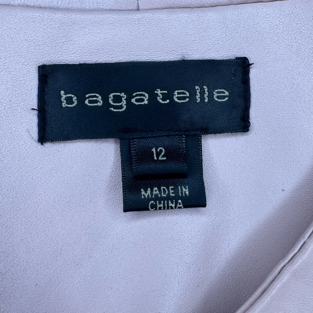 BAGATELLE Petite Light Pink Soft Genuine Leather Women's Jacket, Zip, Size 12. - Image 11