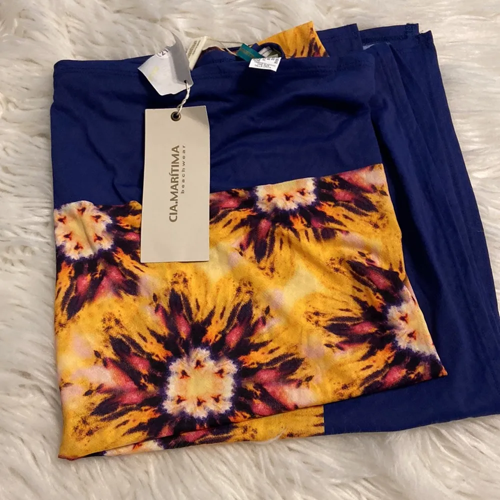 Cia Maritima Floral Sarong Beachwear brand new length 48”wide 43” Yellow Size undefined - Image 10