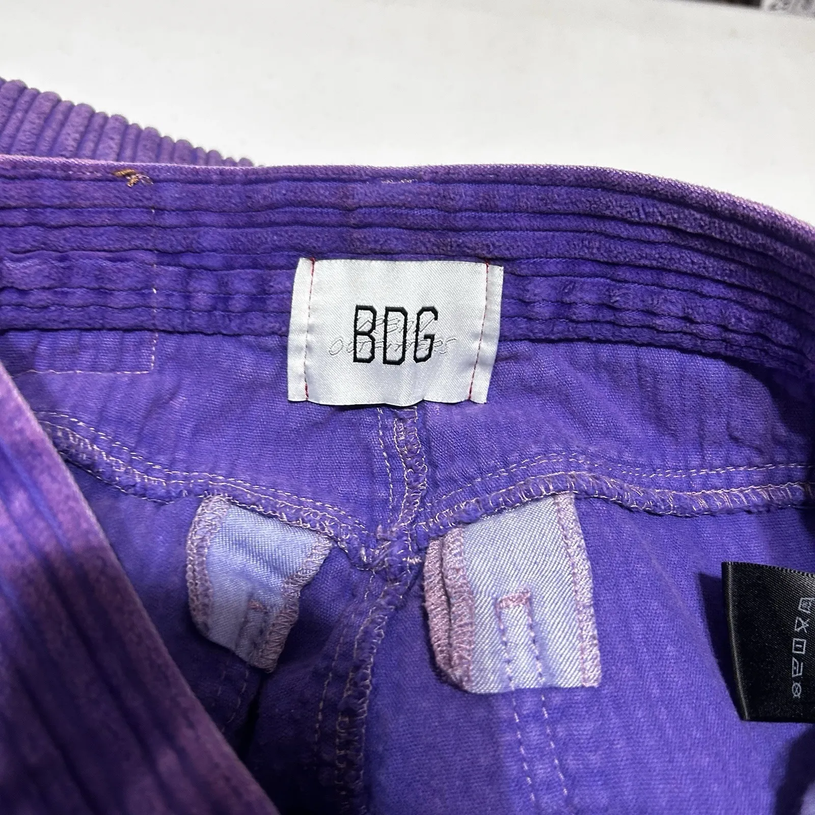 Y2K BDG Womens High Rise Corduroy Pants 26‎ Purple Wide Wale Streetwear Retro - Image 6