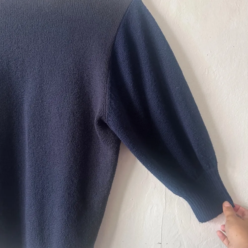 ELK Navy Puff Sleeve Sweater Cotton Wool Blend Size US 6 Blue - Image 6