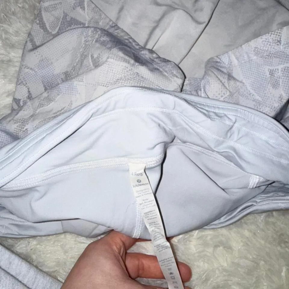 Lululemon 4 Pace Rival Skirt Regular No Panels Jasmine White Multi Excellent - Image 3