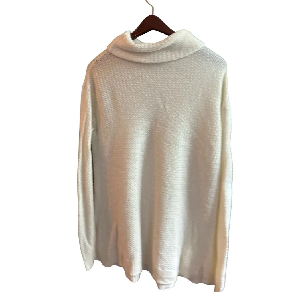 Vineyard Vines Women's Cowl Neck Sweater Ivory Size‎ L Long Sleeve - Image 3