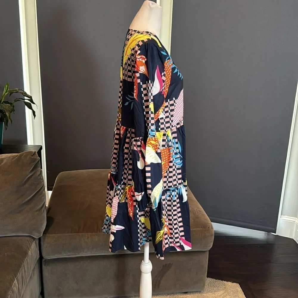 Women’s Loose Fitting Flowy Long Sleeve Lightweight Short Summer Dress Size S - Image 2