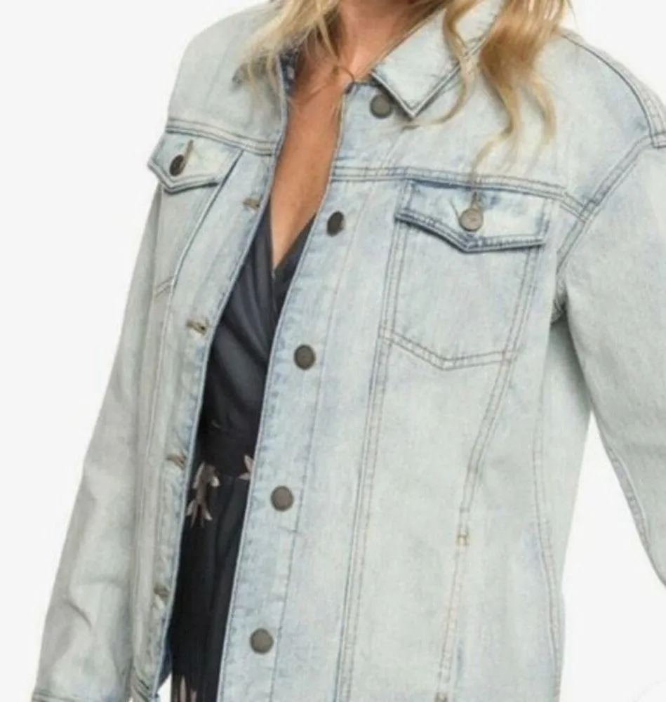 ROXY Women's MIDNIGHT DRIVE Jean Jacket size XS - Image 3