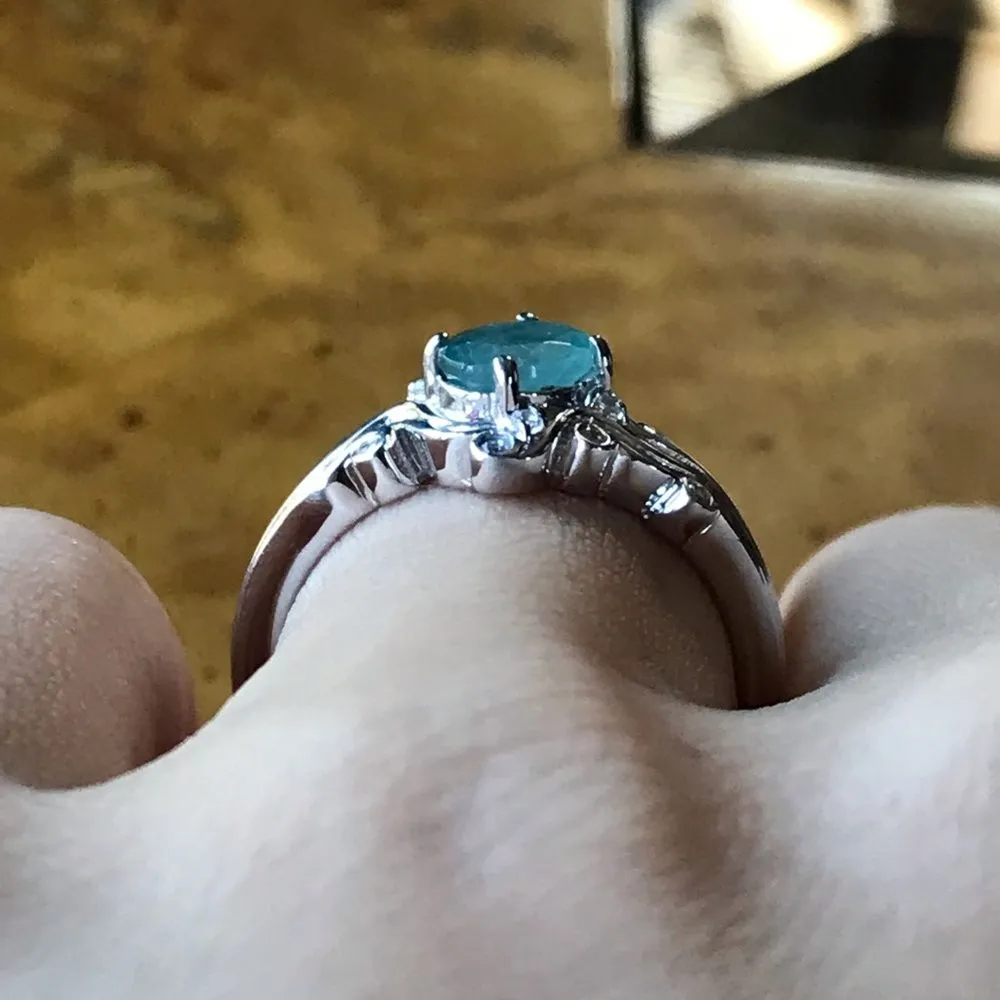 Natural Grandidierite Sterling Silver Artistic Ring Size 8 Green - Image 2