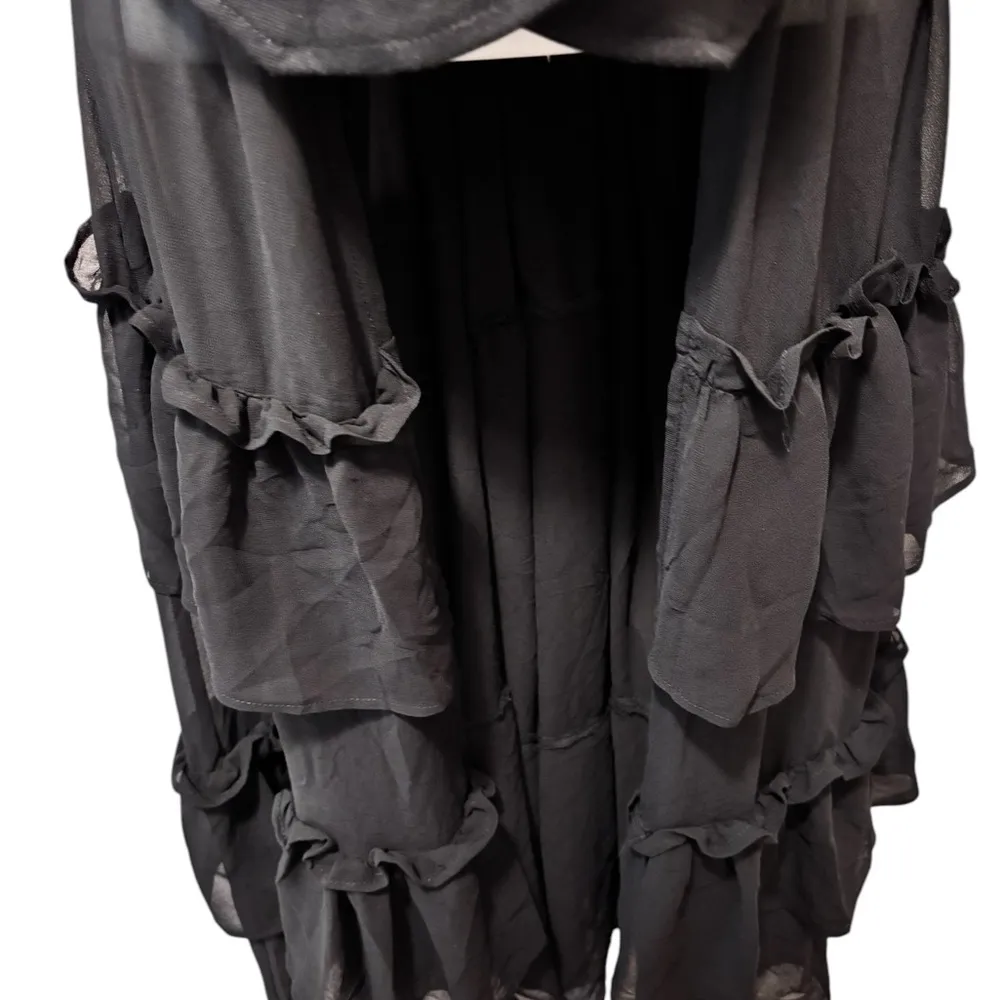 Hot Topic Black Sweetheart Double-Breasted Tiered Ruffle Jacket S Steampunk Goth - Image 5