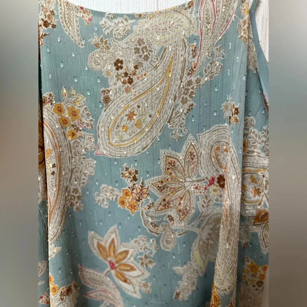 Blue Rain Textured Paisley Print Cami Small - Image 5