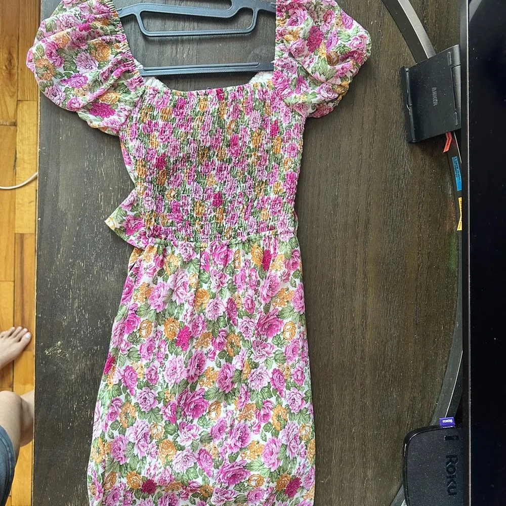 Floral Cutout Mini Dress Pink/Purple/Green/Yellow - Image 6