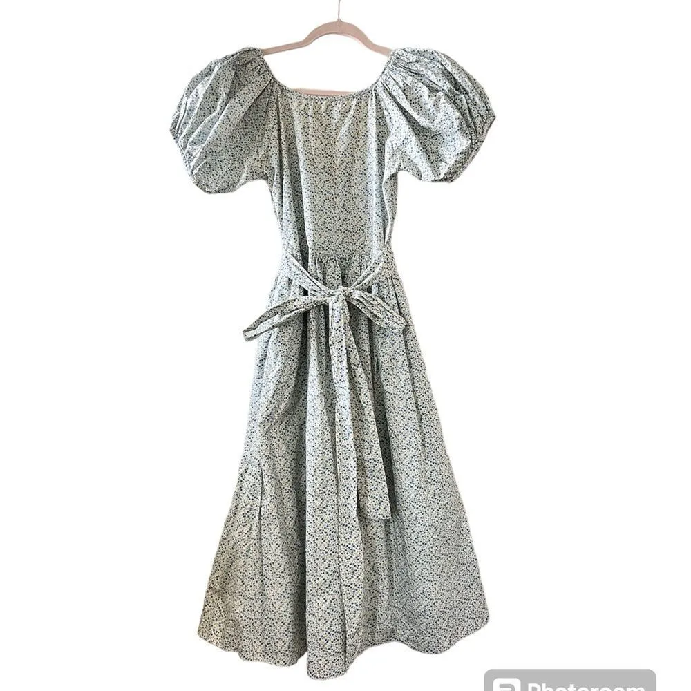 Loveshackfancy Floral Lais‎ Celebration 100% Cotton Poplin Midi Dress sz 0 - Image 4