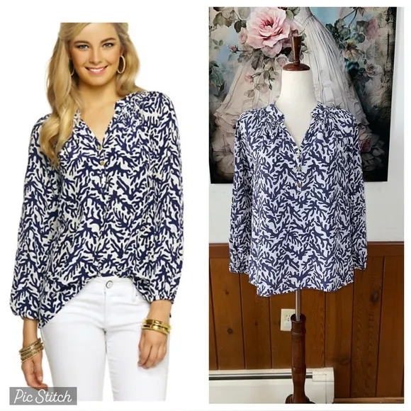 Pretty Lilly Pulitzer Elsa Silk Blouse! - Image 2