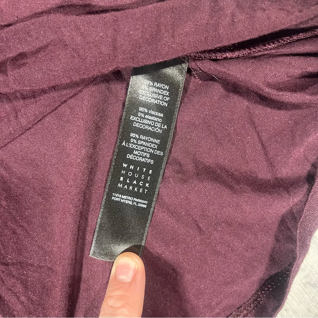 White House Black Market Deep Red/Plum Blouse; XS - Image 6