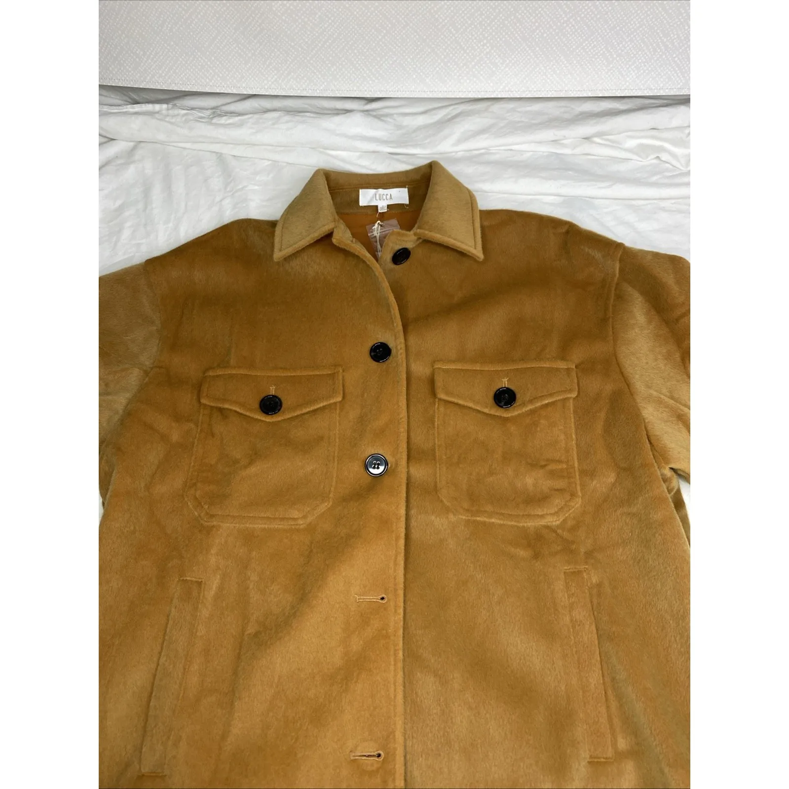 LUCCA‎ Jacket Coat Women's Brown Sz S Button Down Pockets Collared Shacket NWT - Image 3