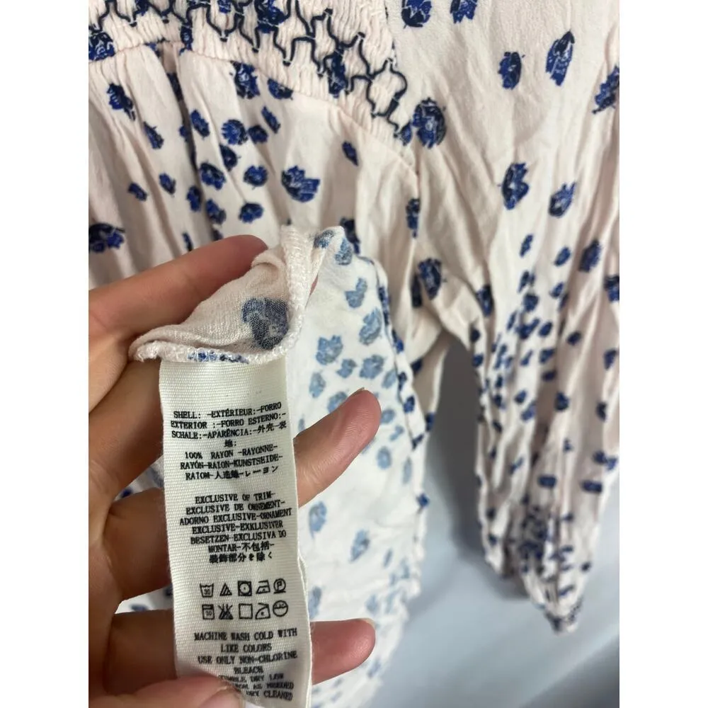 FREE PEOPLE Flowers In Her Hair Smock Detail Tunic Top In Ivory XS - Image 5