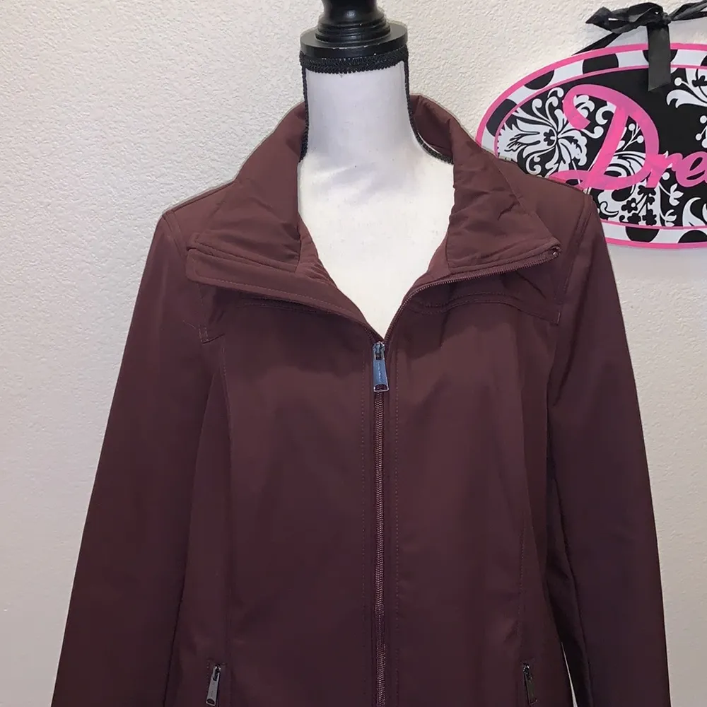 Andrew Marc purple waterproof winter trench coat - Image 2