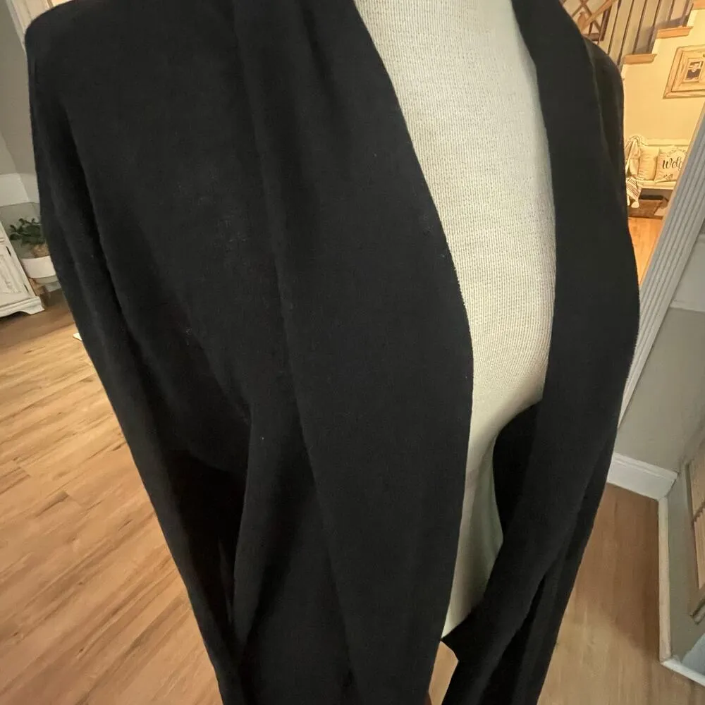 Mo:Vint Size Medium Black Sweater Open Cardigan Lightweight Knit Anthropologie - Image 4
