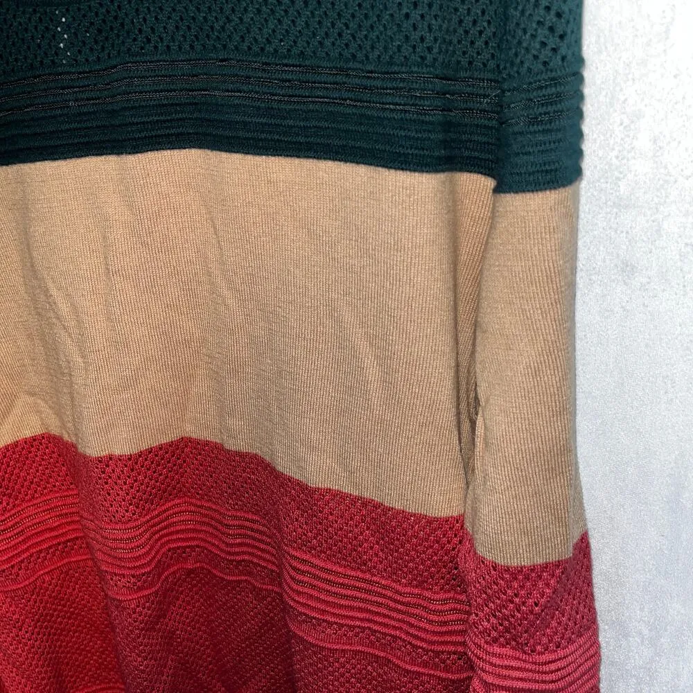 Market & Spruce Eyelet Green Striped Sweater New XL - Image 2