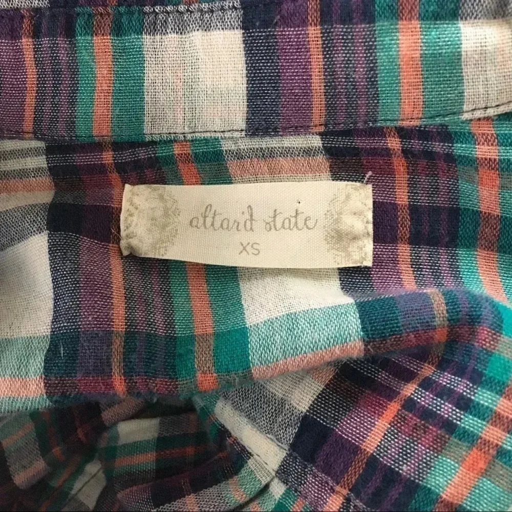 Altar'd State Altar’d State‎ Plaid Button Down Shirt Size XSmall - Image 7
