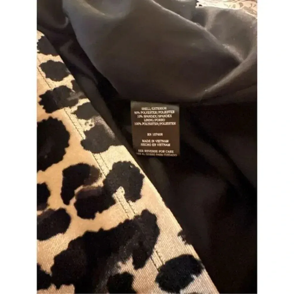 Nicole Miller Velvet Animal Print‎ long Sleeve Dress Size Medium - Image 5