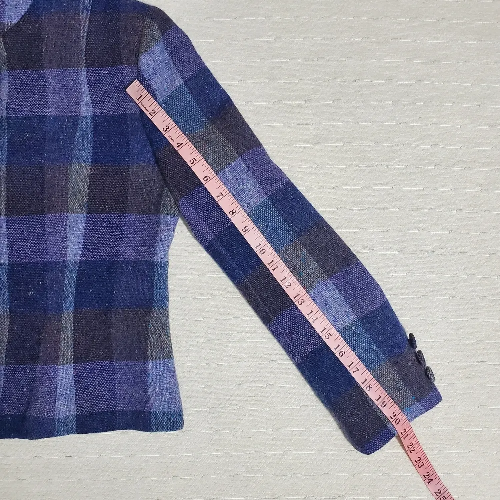 The International Fashion Shop Bunratty Cottage Donegal Tweed Wool Blazer Size14 Blue Size 14 - Image 5