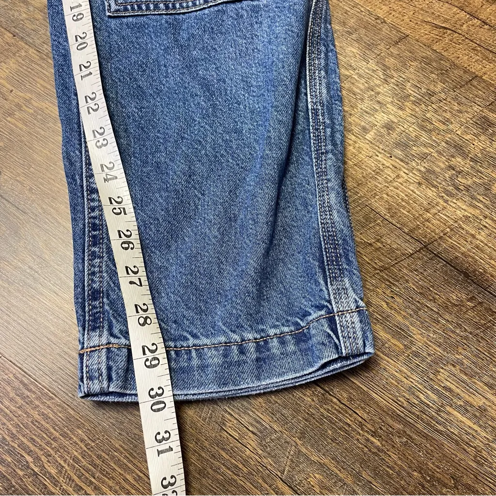 American Eagle 90s Straight Jeans Womens 6 Double Knee Carpenter Blue Denim - Image 10