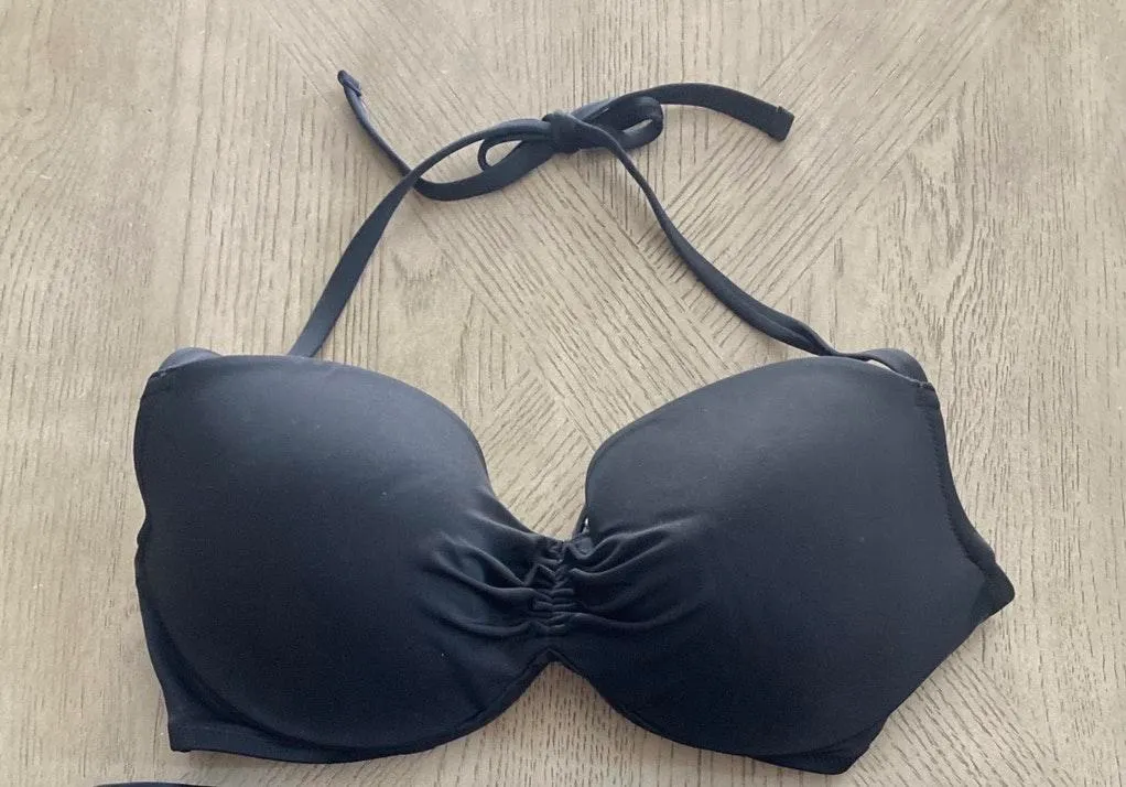 Never worn  Bandeau Halter black Bikini Top. Sz 34 DD - Image 3