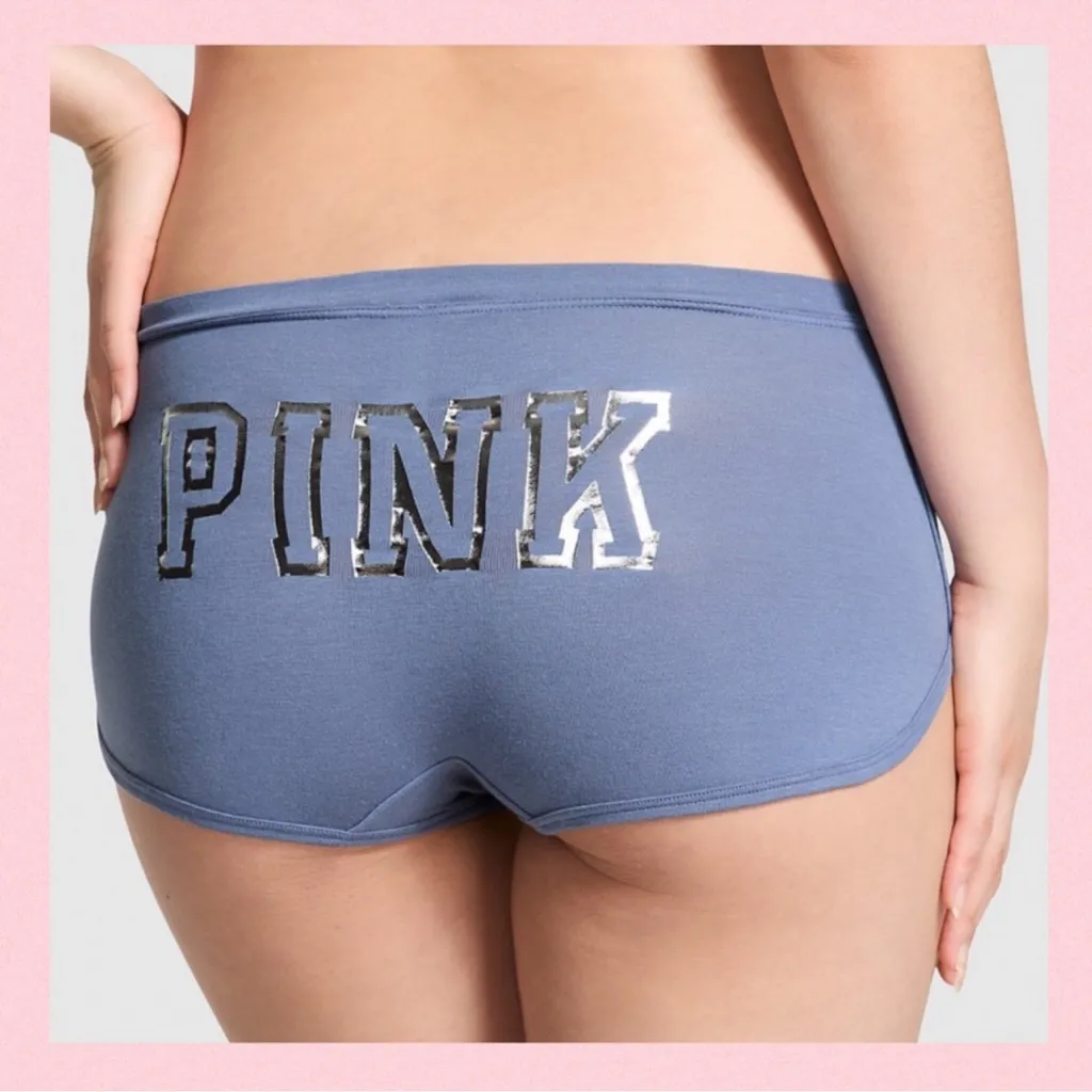 PINK VICTORIA’S SECRET Cotton Dorm Boyshort Dusty Iris Foil ✨LIMITED EDITION✨ S - Image 9