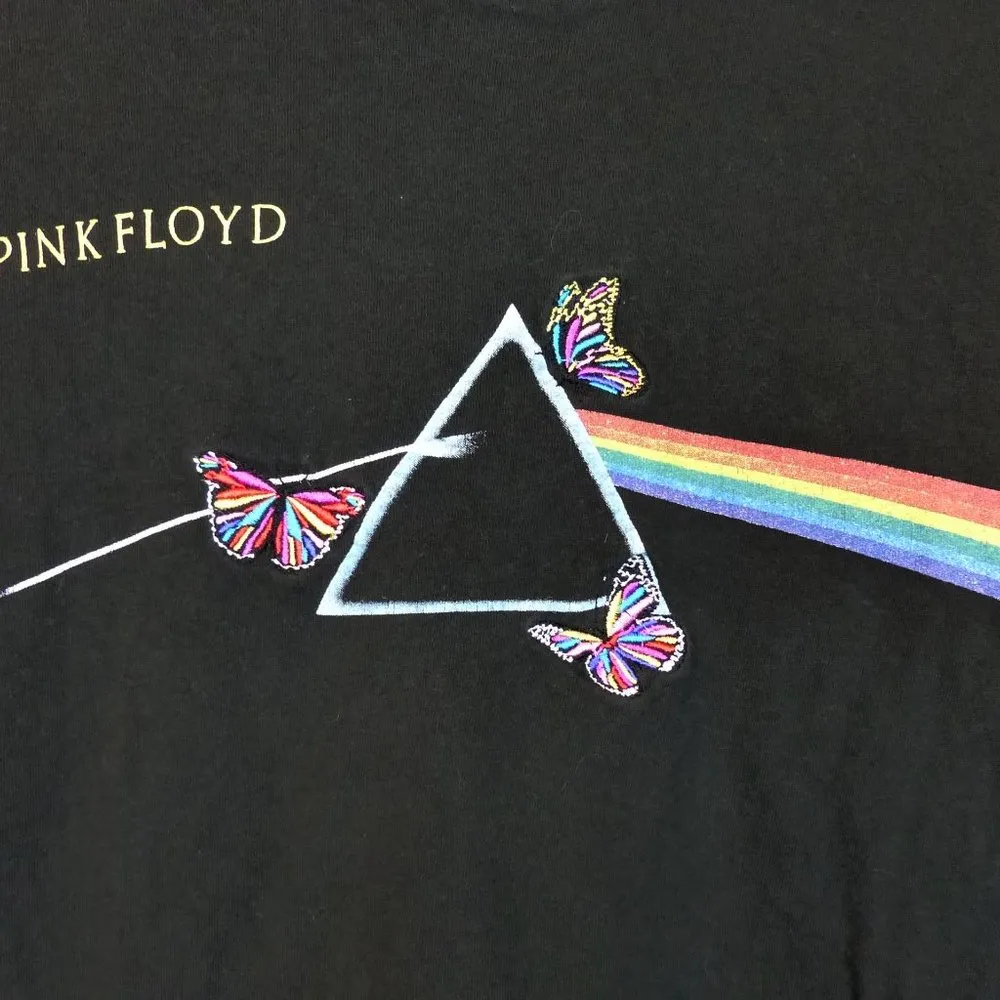 Pink Floyd Shirt Womens L Black Dark Side of the Moon Relaxed Boyfriend Tee Rock - Image 2