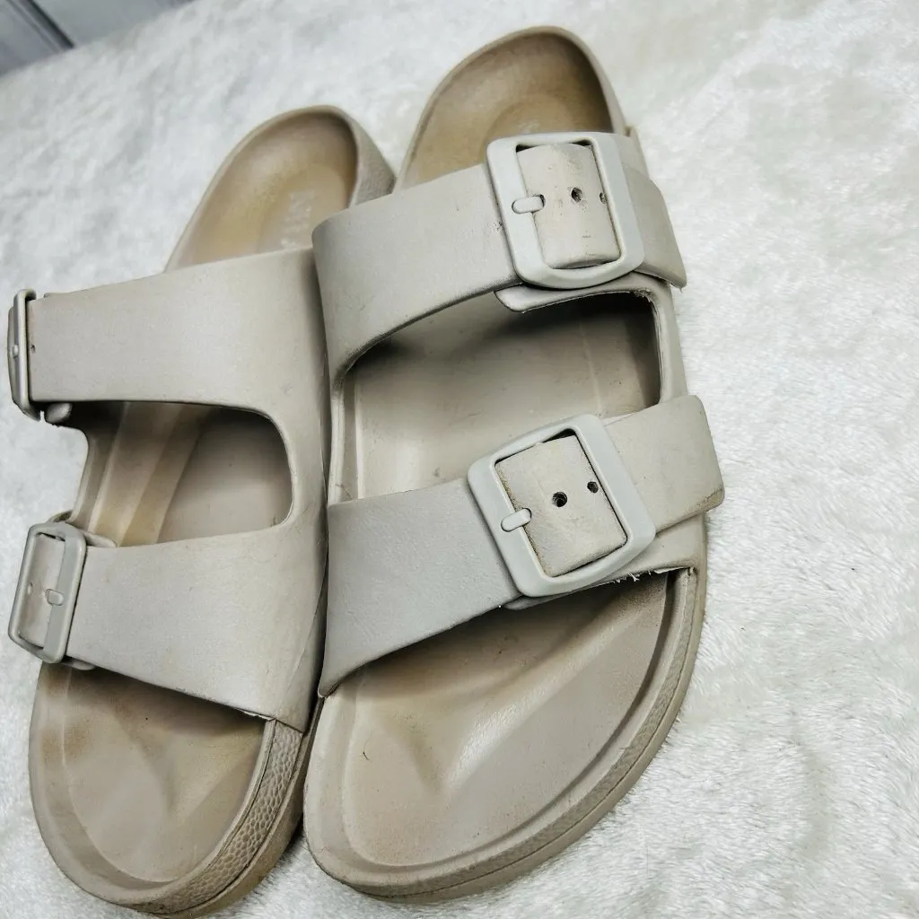 MIA Women's Jasmin Taupe Slide Sandal w/ Adjustable Buckle Straps Size 9 - Image 3