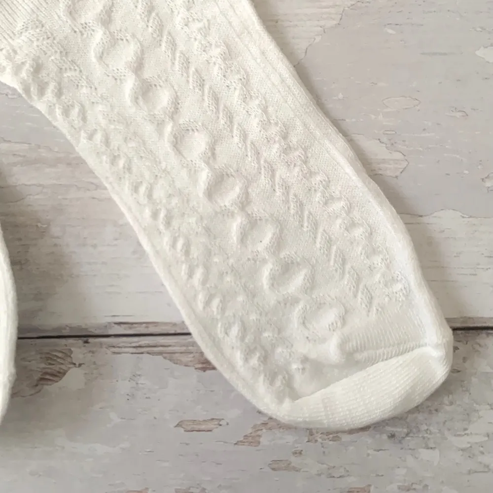 Urban Outfitters Women’s Yellow Green White Knit Pattern Crew Socks Brand NEW - Image 3