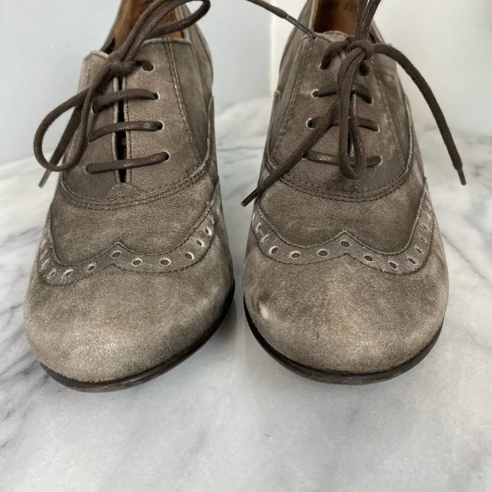 Paul Green Kelsey Lace Up Brougue Oxford Gray Nubuck Leather 6.5 Steampunk - Image 5