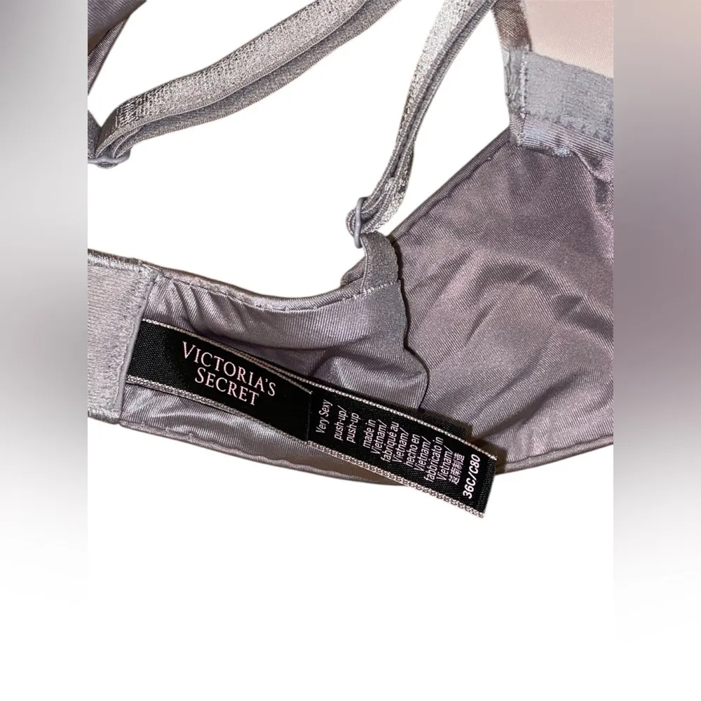 victorias secret grayish purple “very sexy push up” bra with shine straps - Image 7