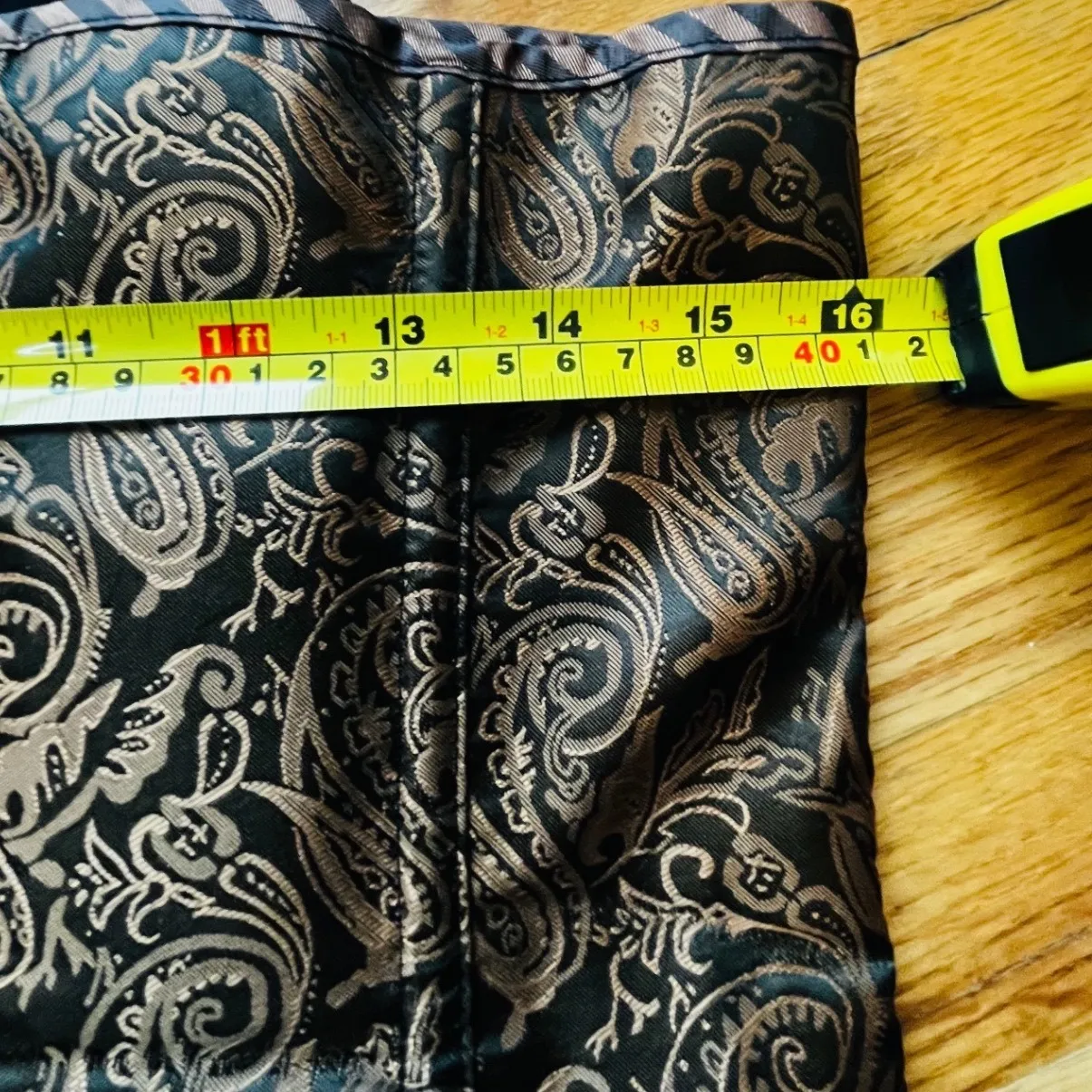 CHARMIAN Steampunk Corset Bustier Zipper Laces Paisley Stripe Print 2XL Brown Size undefined - Image 5