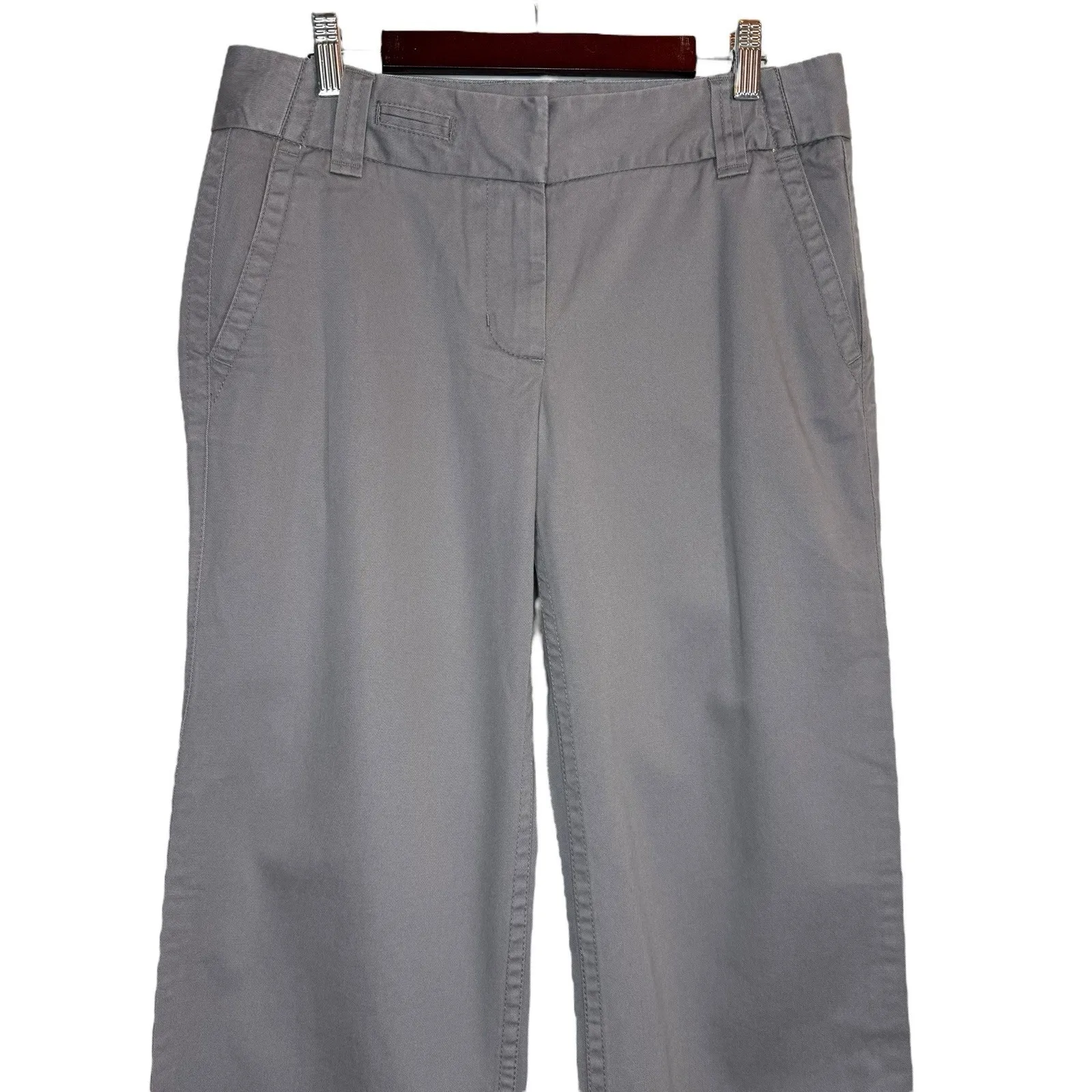 NWT‎ J.CREW Chino Classic Twill Weathered Broken In Gray 4R Wide Leg Pants - Image 3