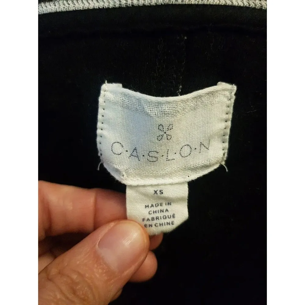 Caslon Womens Knit Blazer One Button Size XS Striped Jacket Collar Sweater - Image 9