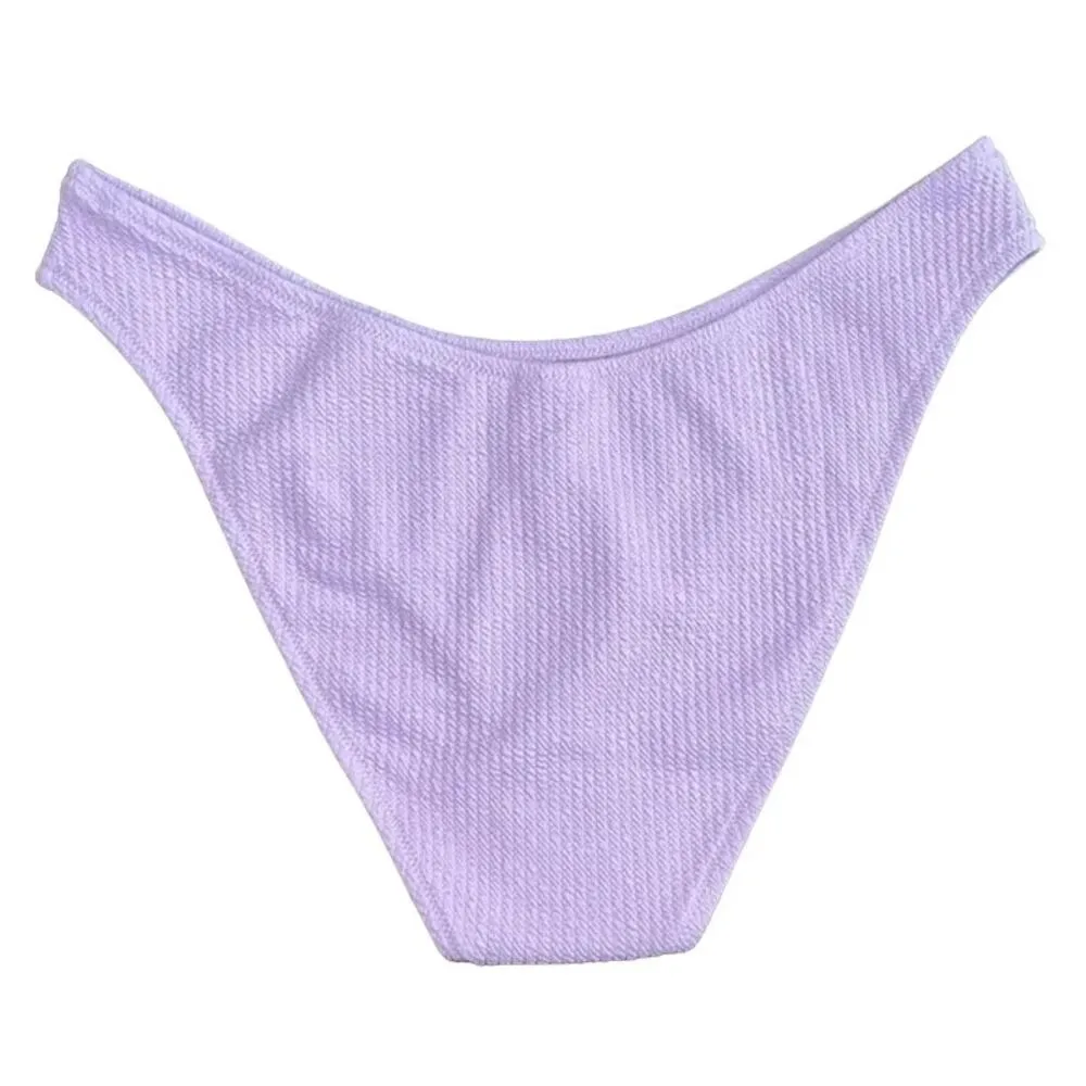 NWT J. Crew Textured Jacquard Curved Waist Cheeky Bikini Bottom L Dusty Mauve - Image 5