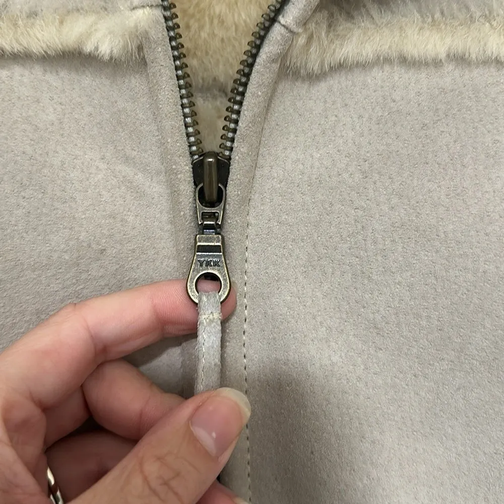 ALDO  | Suede Leather Sherpa Lined Jacket - Image 7