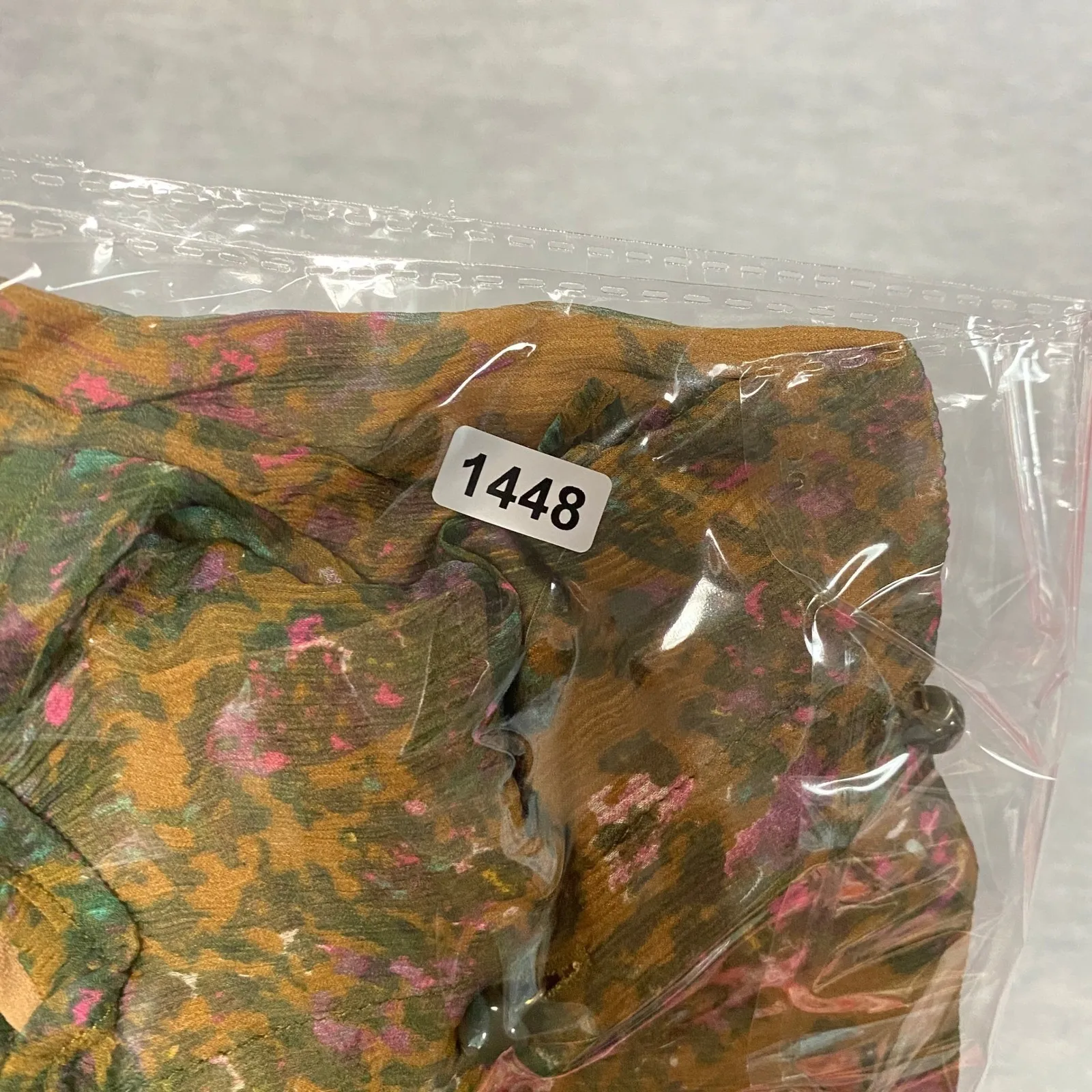 J.Crew Vintage Y2K Floral Ruffle Neck Silk Tank Top Sz 2 Floral Fairycore Goblin Green - Image 8