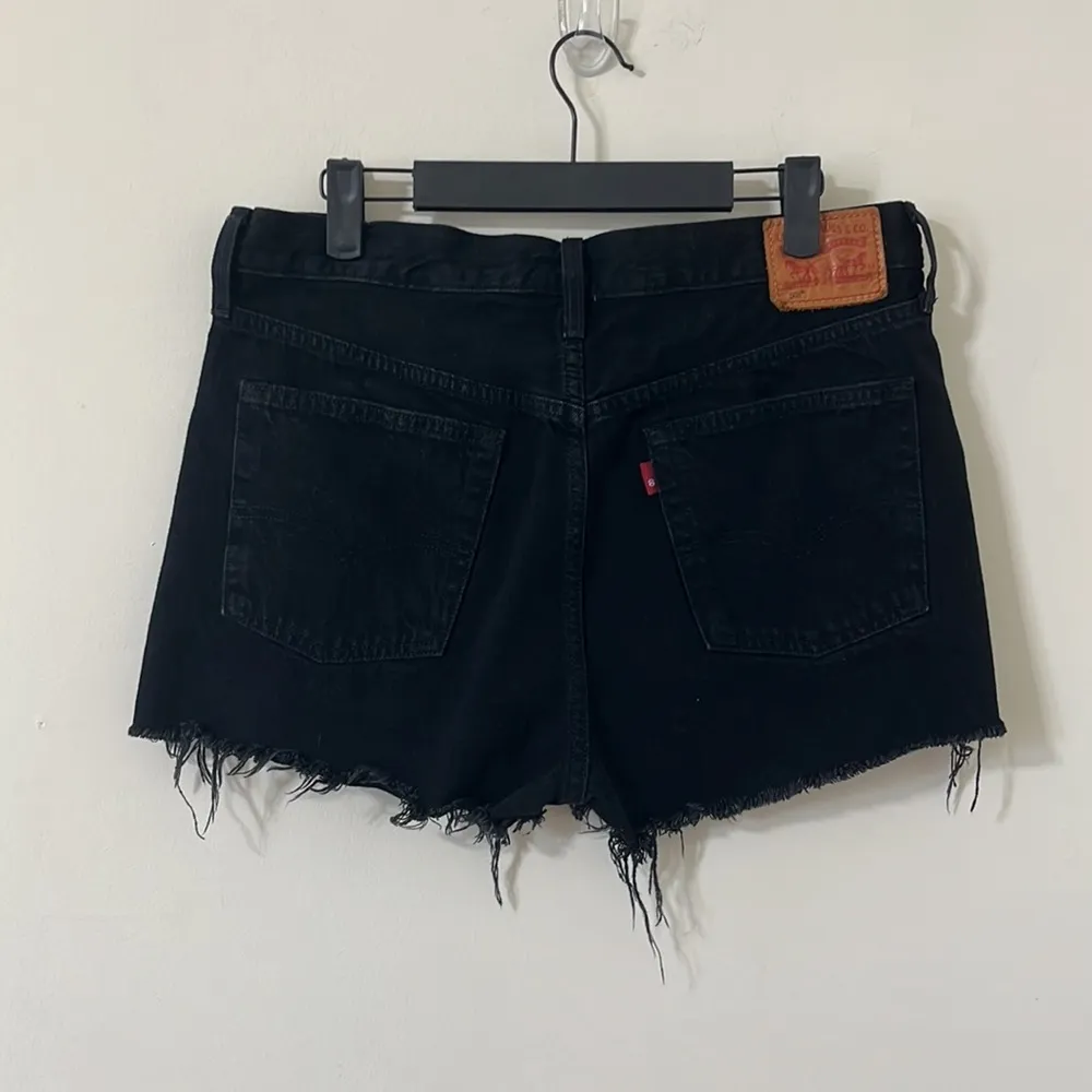 Levi's Lunar Black 501 High Rise Distressed Denim Shorts Size 30 - Image 7