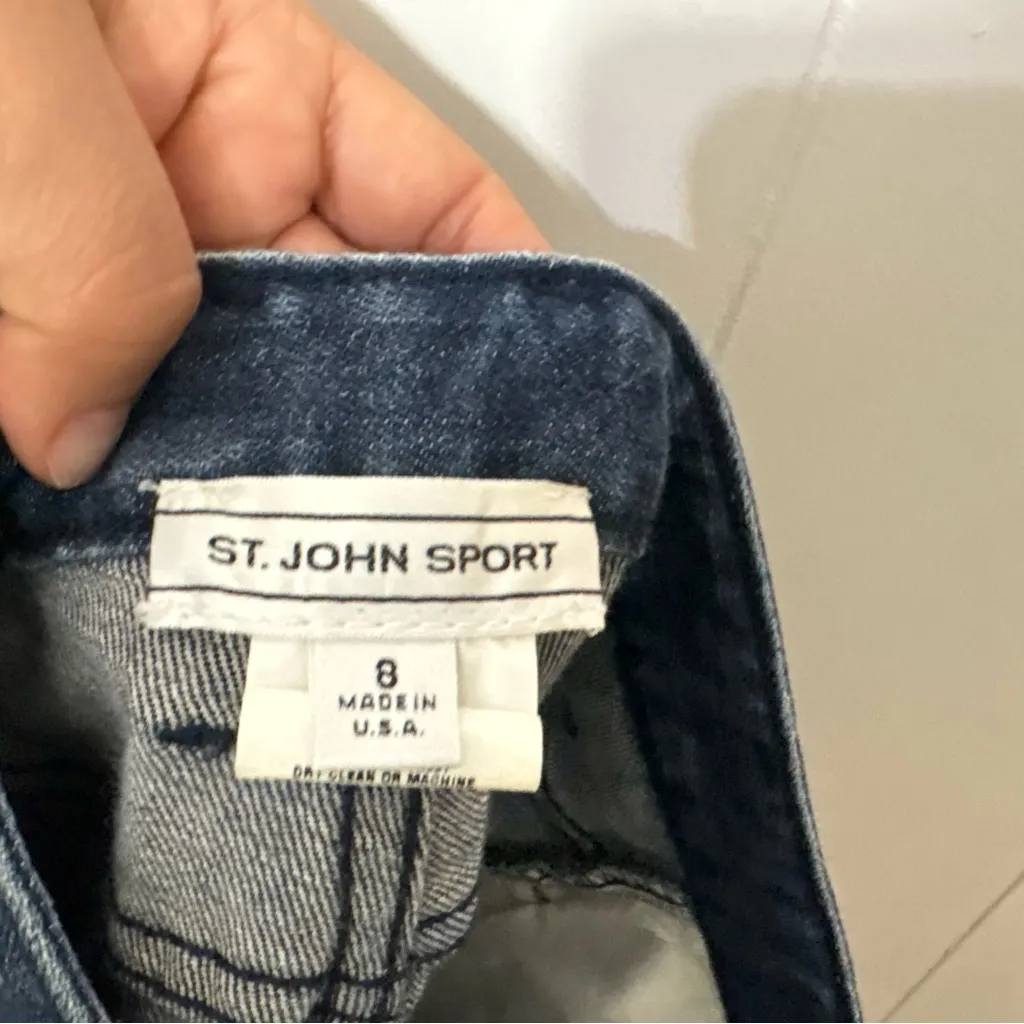 St. John Sport Straight Leg Jeans Blue Denim Women’s Size 8 Classic Fit - Image 10