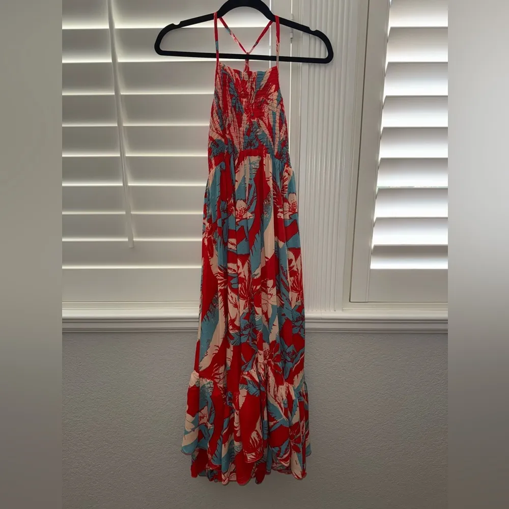 Free People Heat Wave Printed Maxi Dress Orange Red Size XS - Image 4