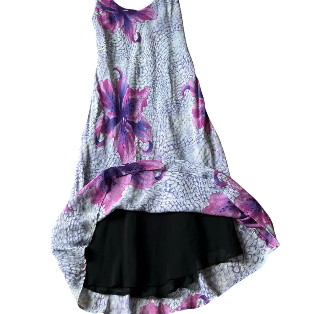 Vintage 90’s Y2K Tessuto Bold Floral Dress Purple Size XS - Image 4