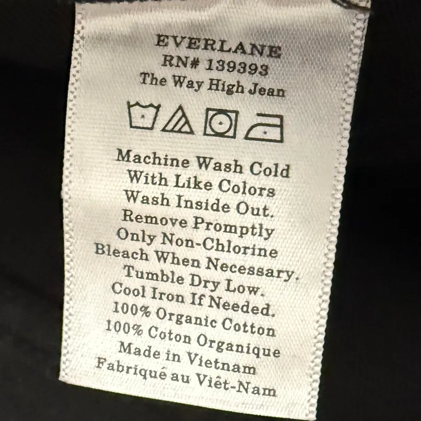 NEW Everlane Sz 33L The Way High Straight Jean in Coal Black Organic Cotton - Image 9