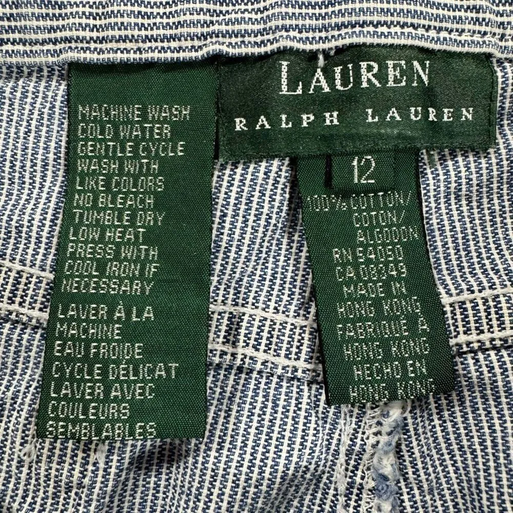 Lauren Ralph Lauren size 12 railroad pinstriped denim jeans - Image 7
