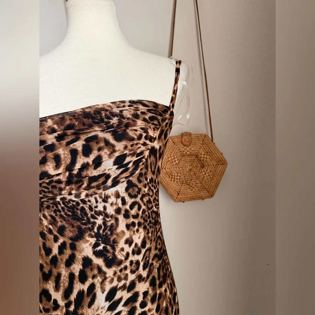 See You Monday Cheetah Print Maxi Dress, Size Large - Image 3