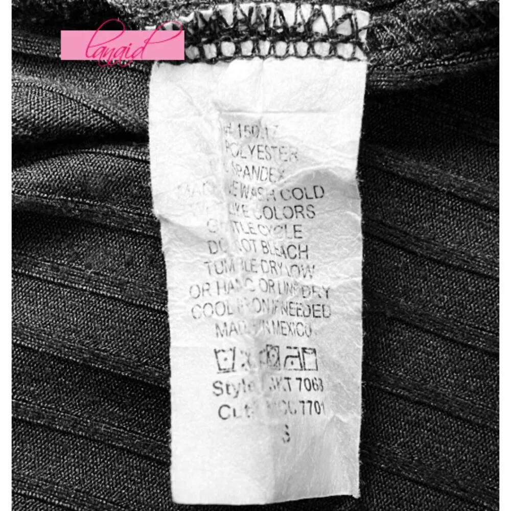 Vibe Vicky Top Black V-Neck Puff Princess Short Sleeve Ribbed Stretchy Blouse S - Image 5