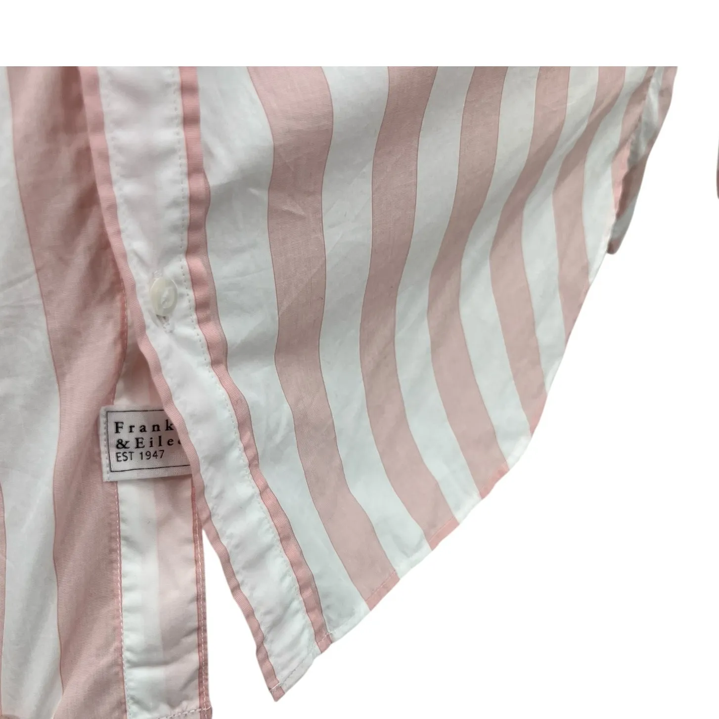 Frank & Eileen Joedy Cotton Button-Up Shirt Striped Pink White Size Small - Image 7