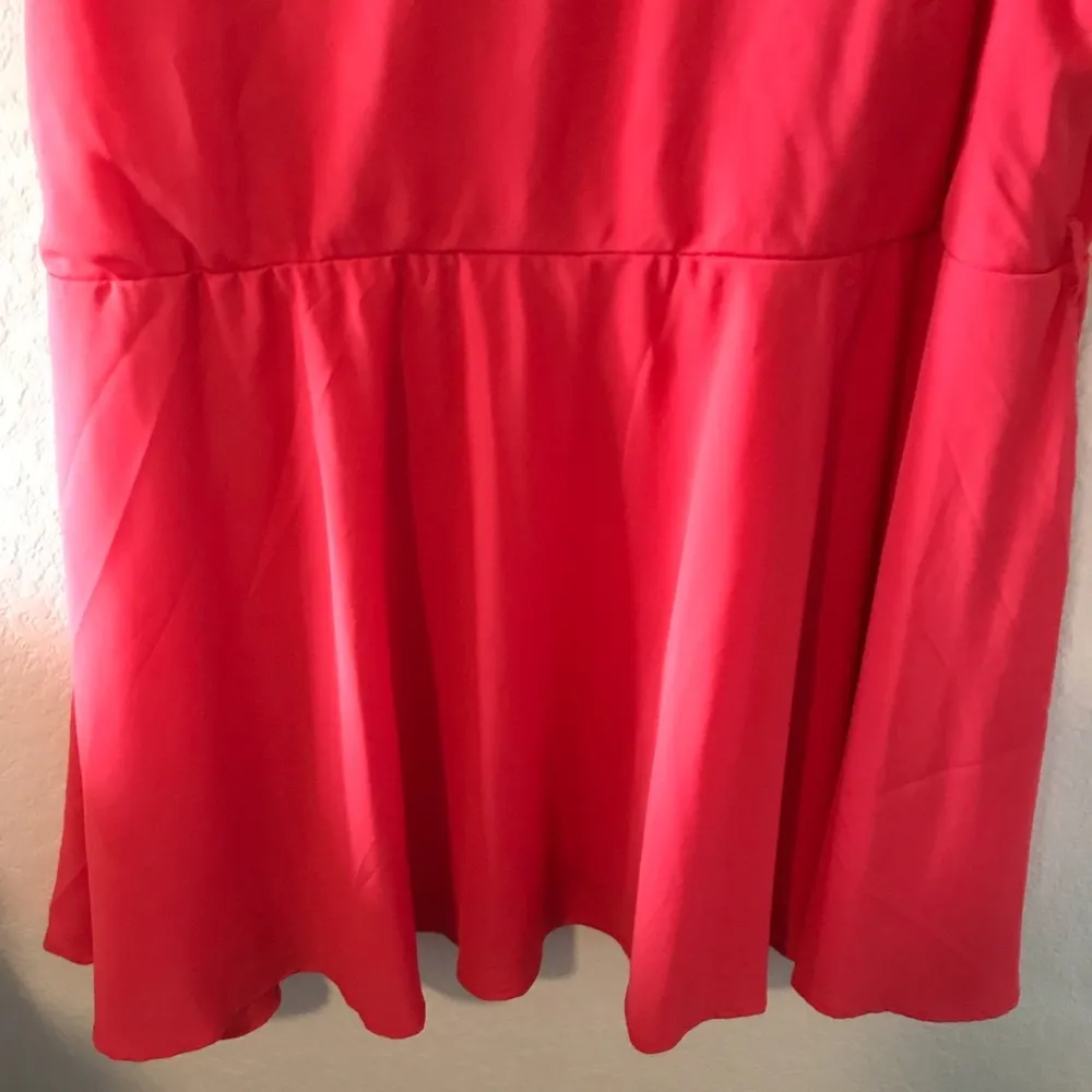 Simply Be Dress Coral, Short Skater Dress w/ Belt Sz 24 BNWT Neon Bright Belted - Image 8