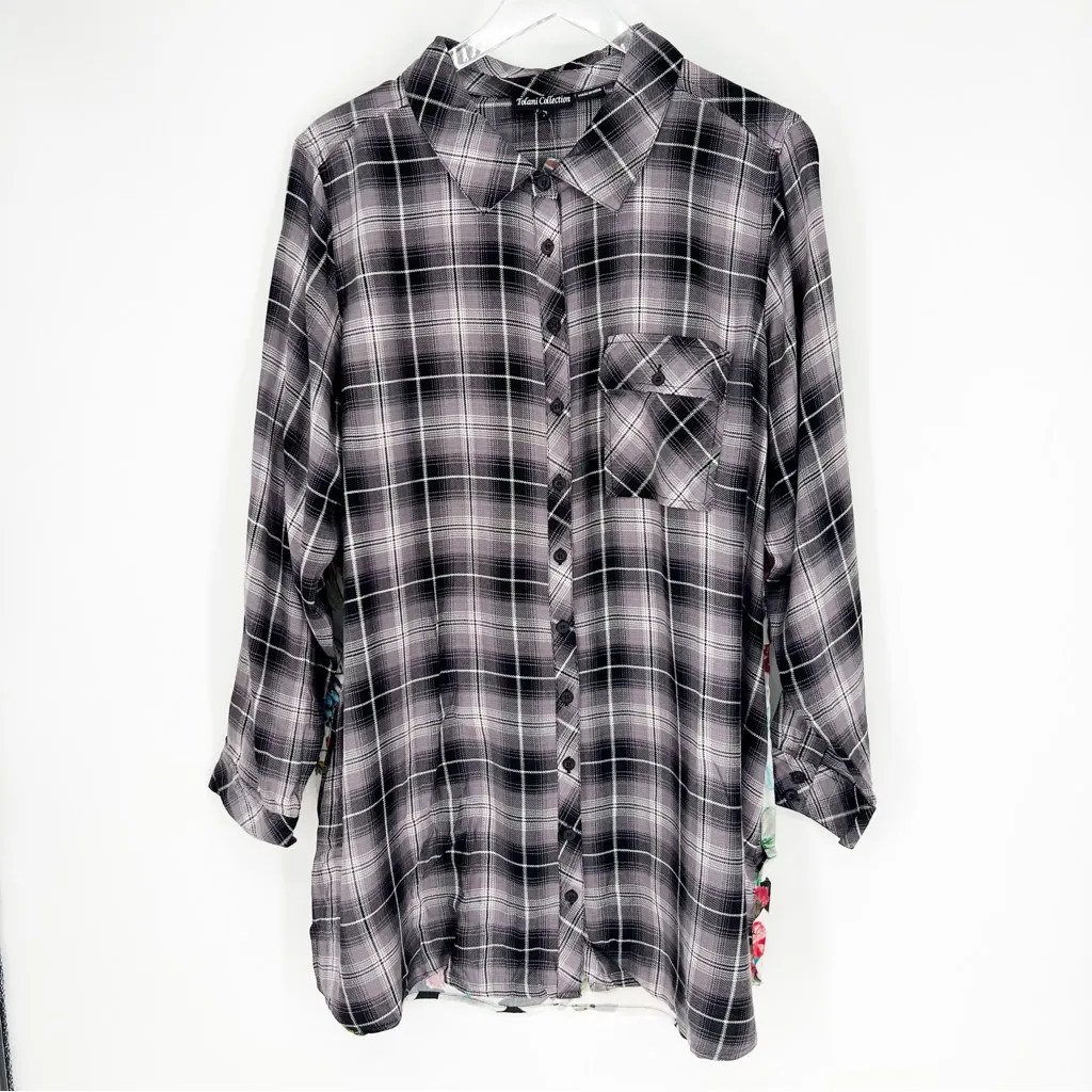 NWT Tolani Collection Neicy Plaid Floral‎ Button Down Top 1X - Image 3