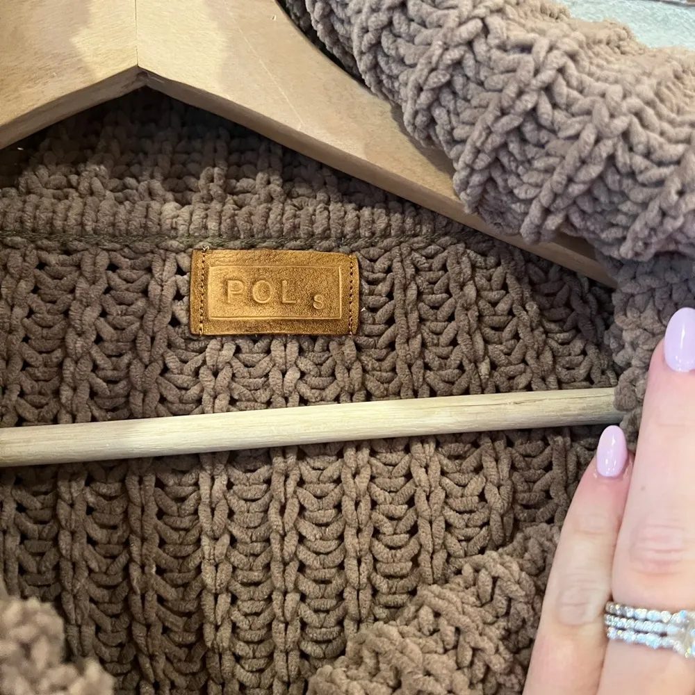 POL Chenille Flounce Hem Cowl Neck Sweater - Image 4